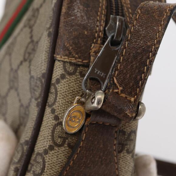 GUCCI GG Supreme Web Sherry Line Bag PVC Beige Gold 32 02 004 Auth 151575 - Picture 10 of 16